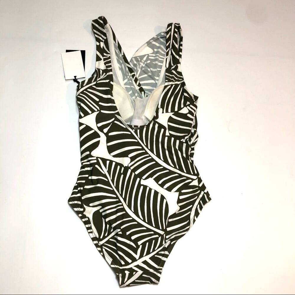 DKNY Draped Wrap Tummy-Control One-Piece Swimsuit - Picture 6 of 7